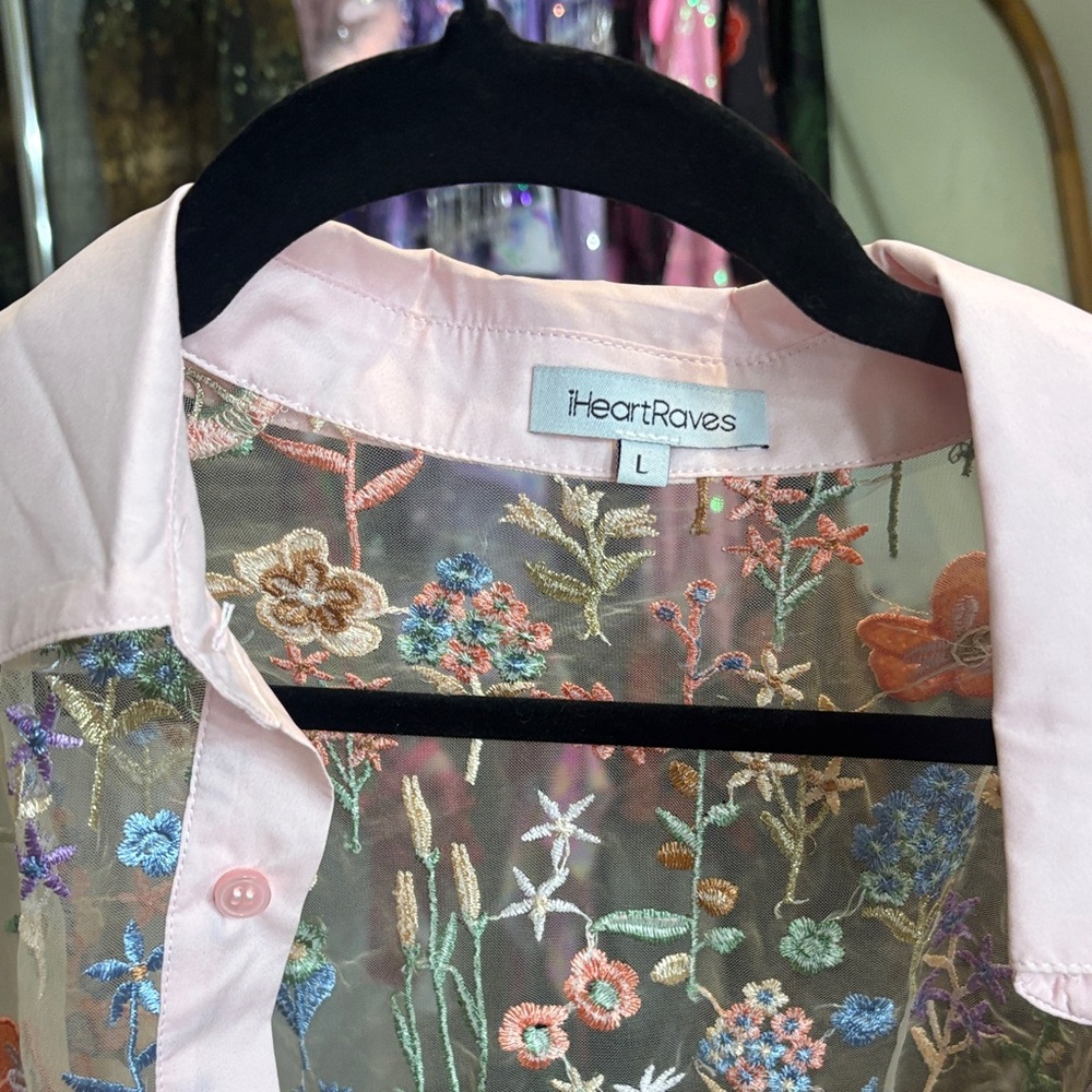 #3 Floral Sheer Button-Up Shirt - Picture 3 of 3
